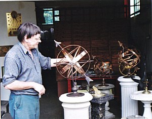 Robert Foster in Workshop with an Armillary Sphere